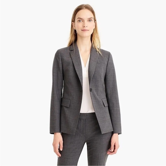 J Crew Gray Slim Single Button Blazer - Picture 2 of 8